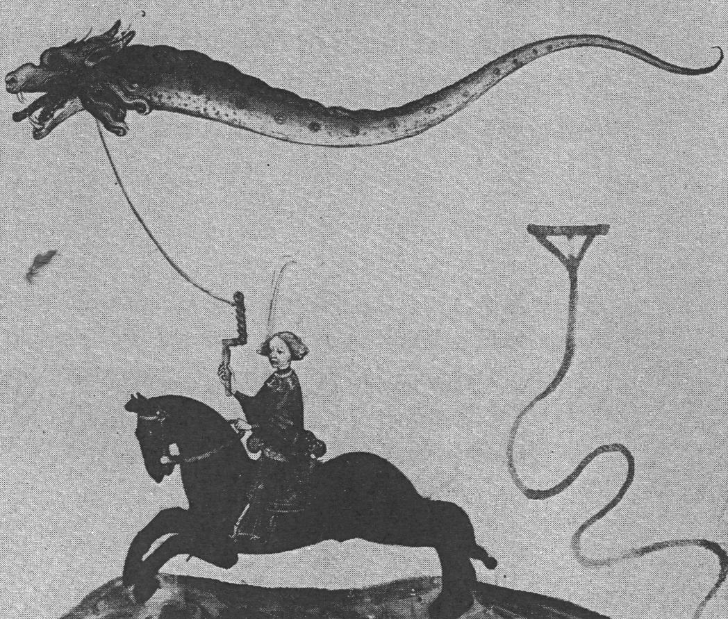 Dragon kite from Kyeser's Bellifortis.