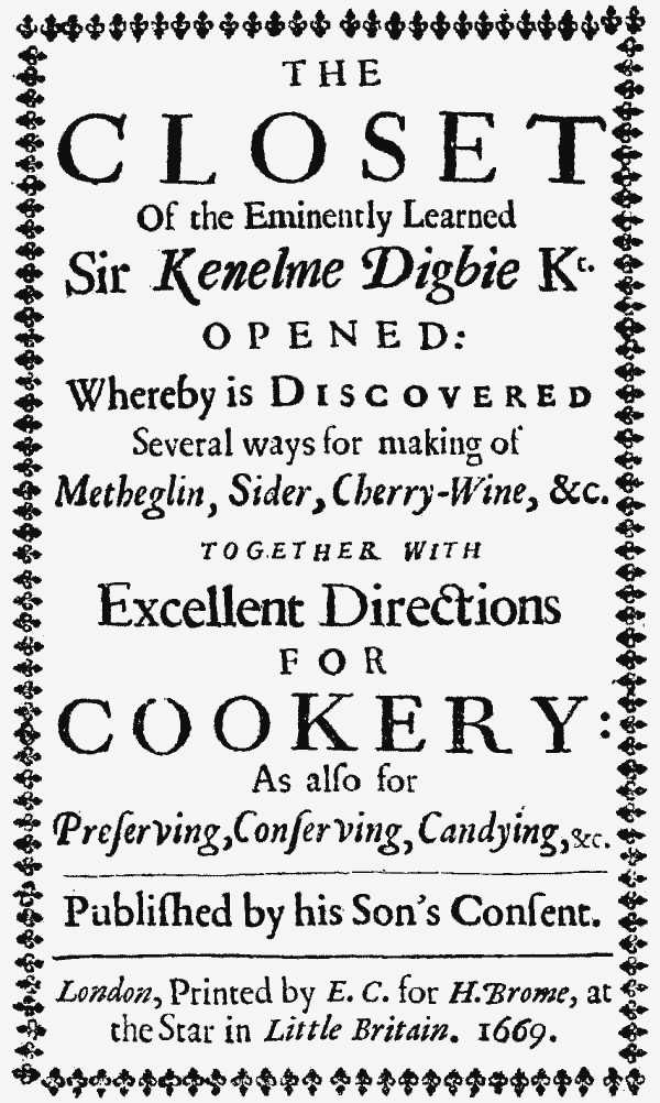 Sir Kenelme Digbie's book Sir Kenelme Digbie's book